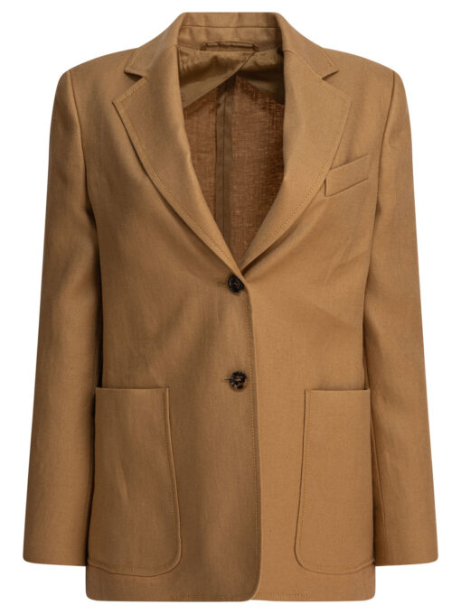 Single-breasted linen blazer