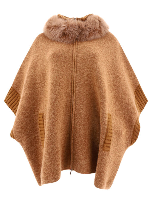 Cape with fur inserts