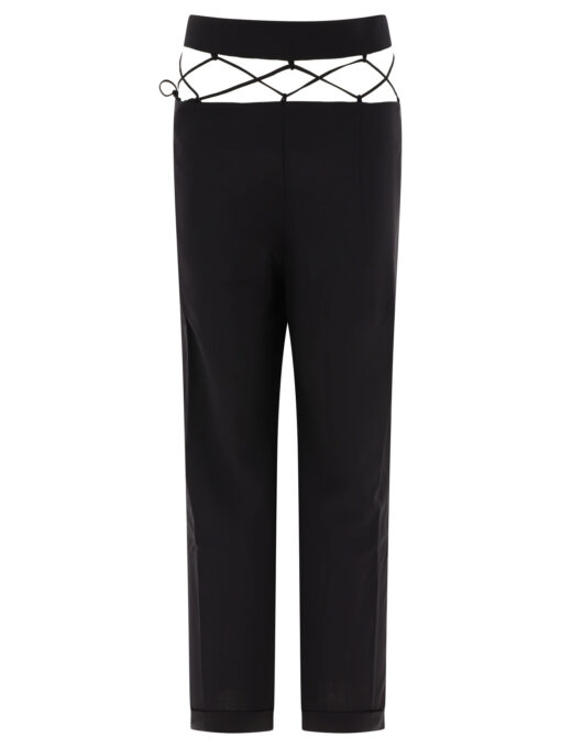 Tailored trousers with laced waistband