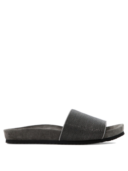 Suede "Precious" slides