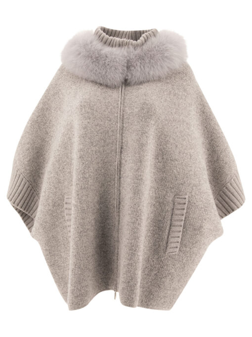 Wool and cashmere poncho