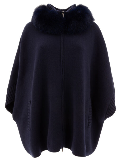 Wool and cashmere poncho