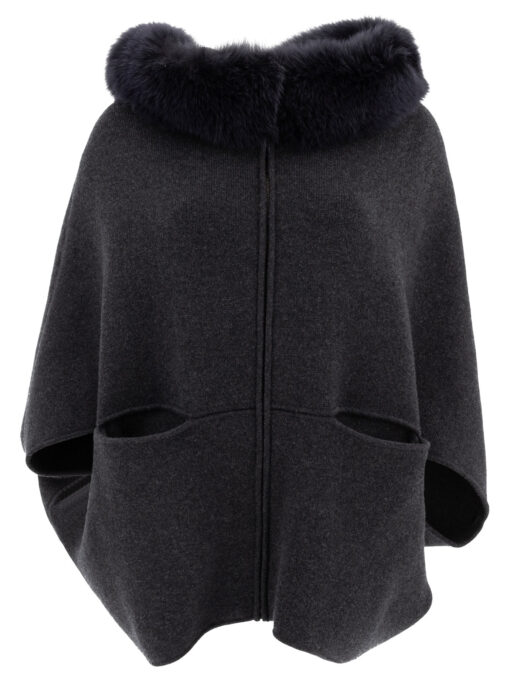 Wool and cashmere poncho