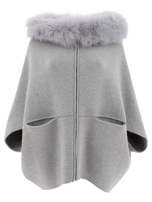 Wool and cashmere poncho