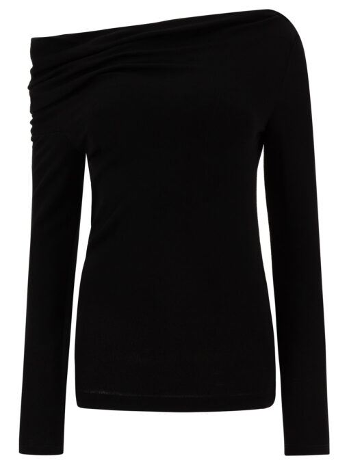 Top with draped collar