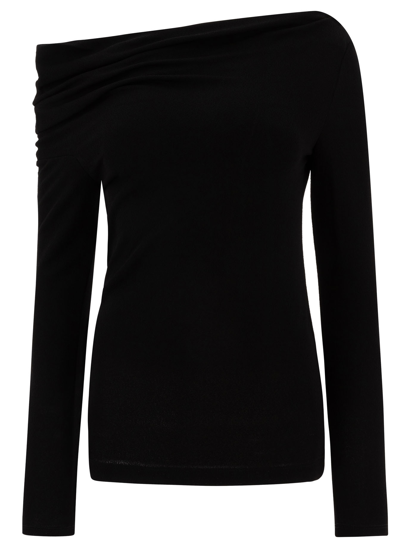 Top with draped collar