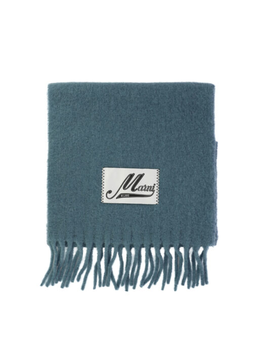 Scarf with logo patch