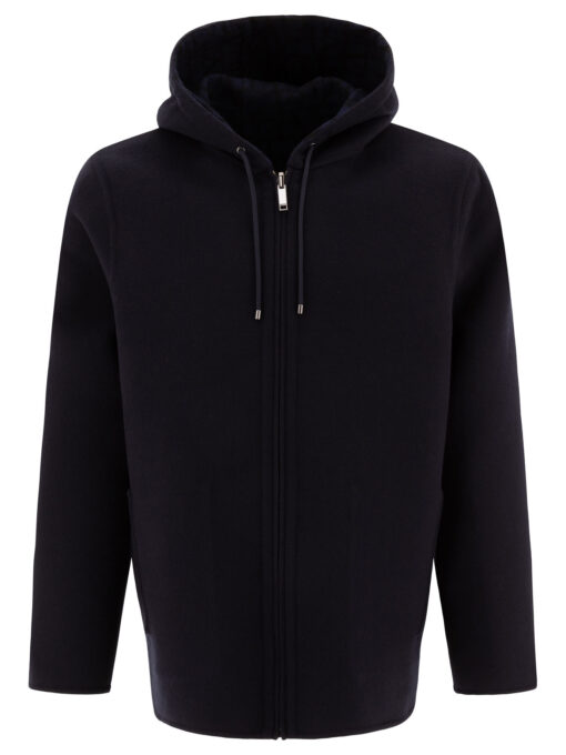 Reversible hoodie-style coat