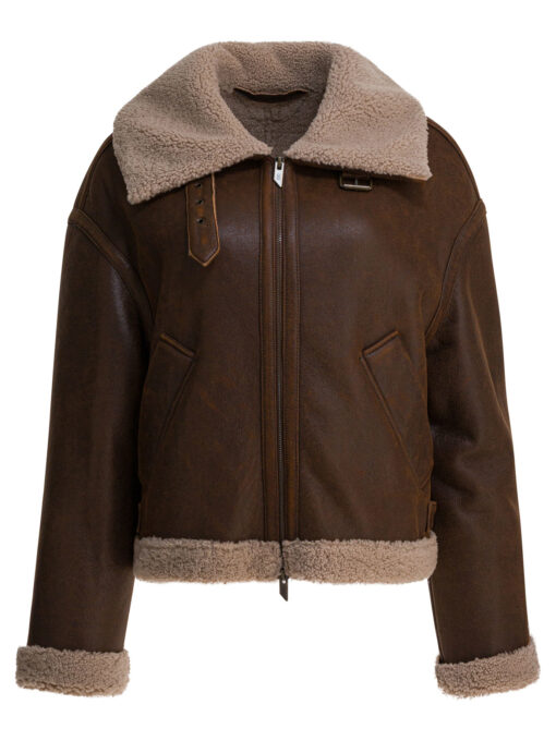 Suede leather shearling jacket