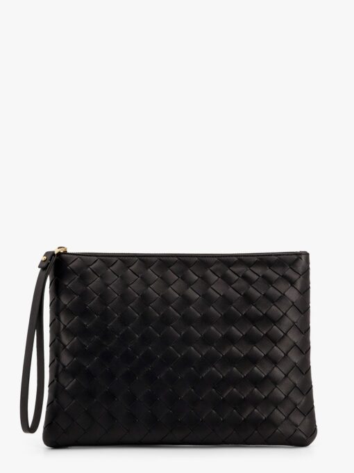 Intrecciato leather pouch