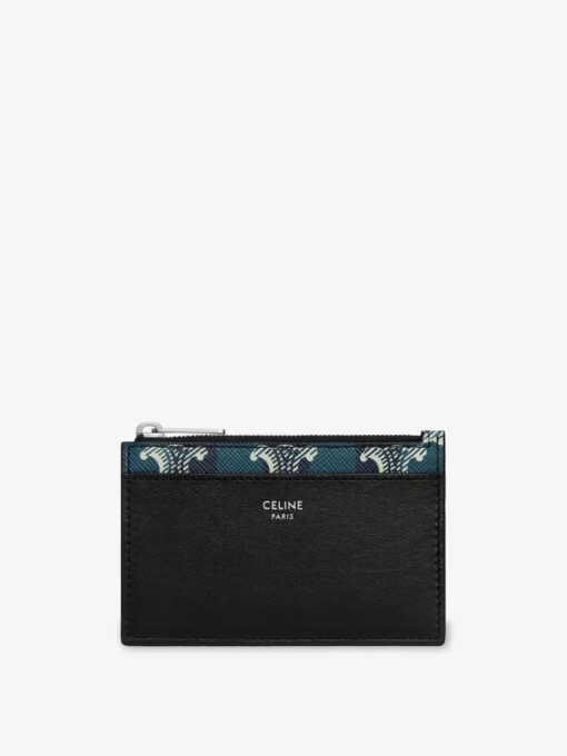 Leather and Triomphe coated canvas card holder