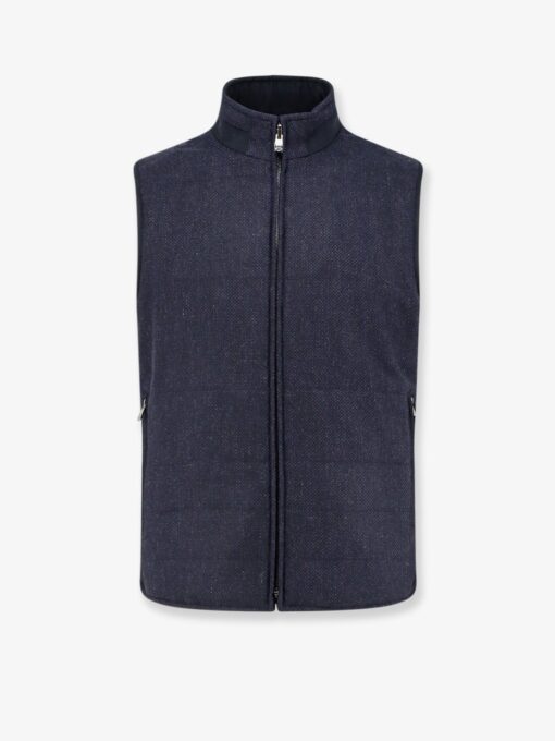 Wool and cashmere sleeveless jacket