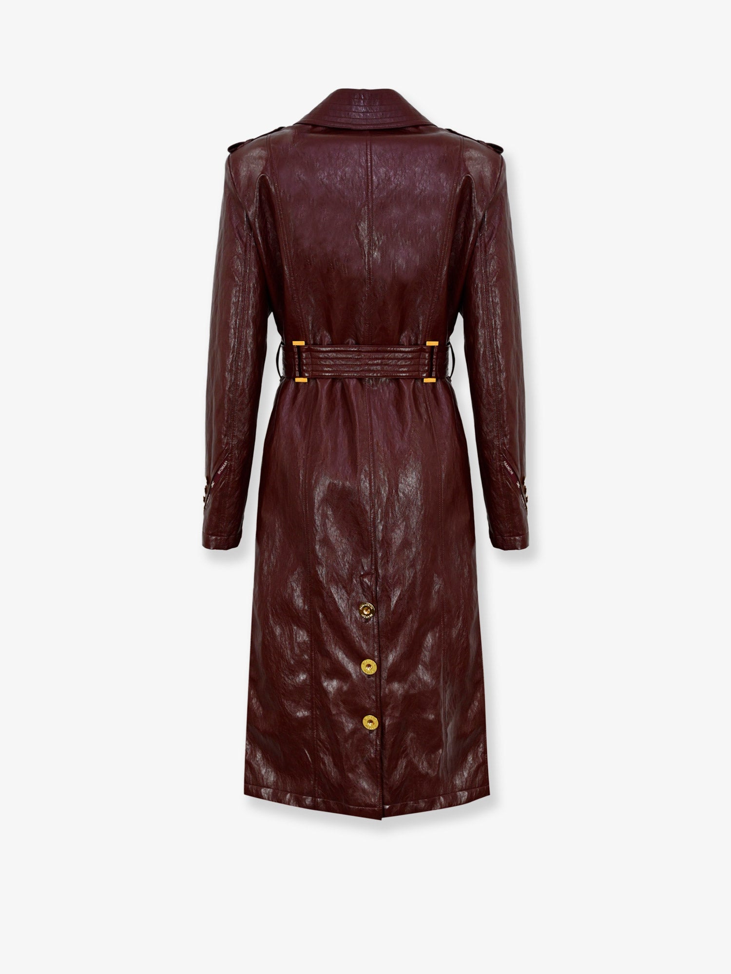 Long faux leather double-breasted jacket - Image 2