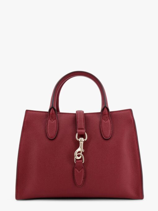 Leather handbag with metal detail