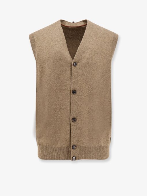 Cashmere sleeveless cardigan