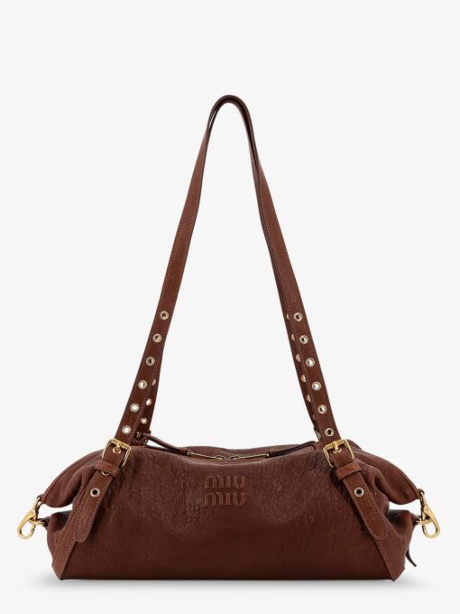 Nappa leather bag with embossed Logo Lettering