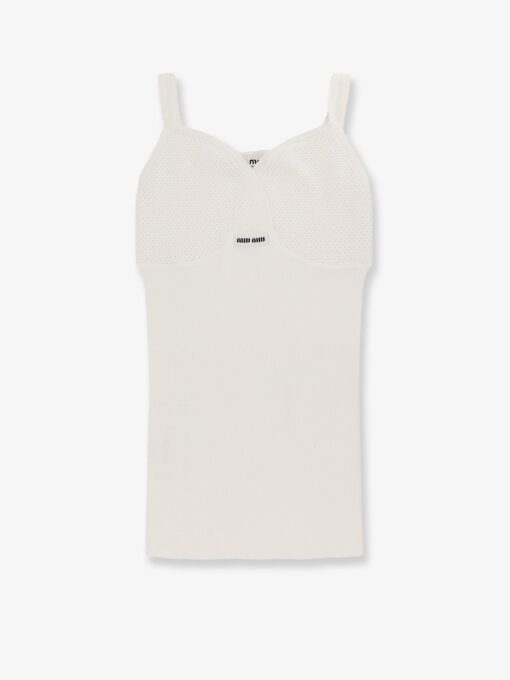 Perforated cotton tank top