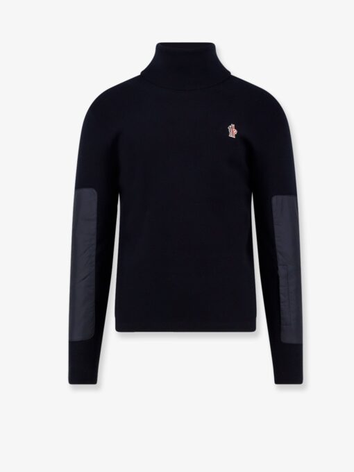 Wool turtleneck sweater with nylon inserts