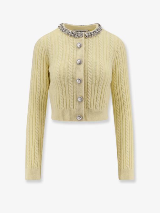 Wool blend cardigan with rhinestones