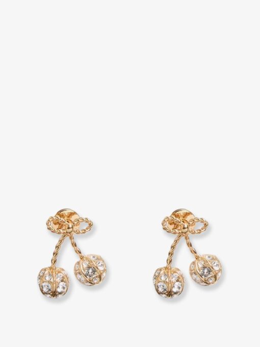 Cherryfic metal earrings with rhinestones