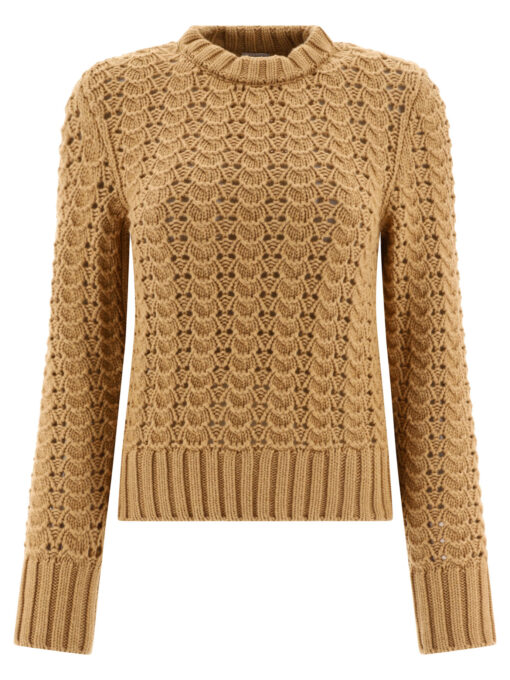 Maglione girocollo in maglia pointelle