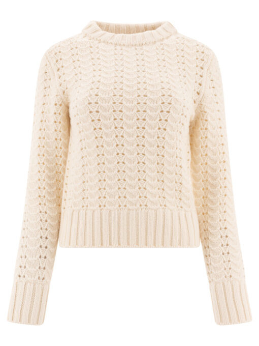 Maglione girocollo in maglia pointelle