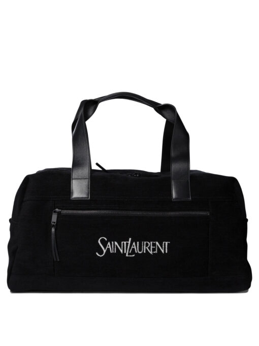 Borsone con zip con logo jacquard