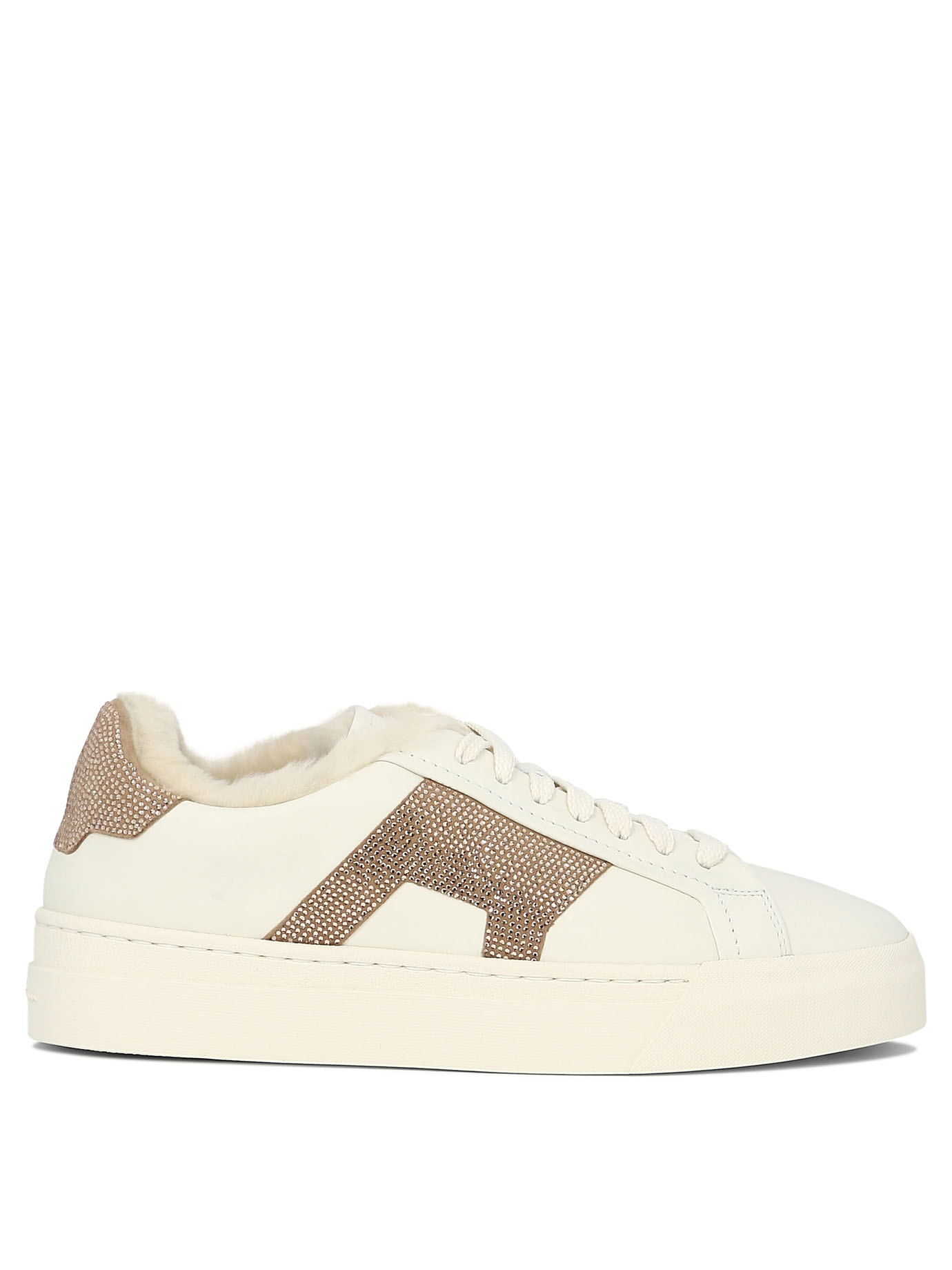 "Double Buckle" rhinestone-embellished sneakers