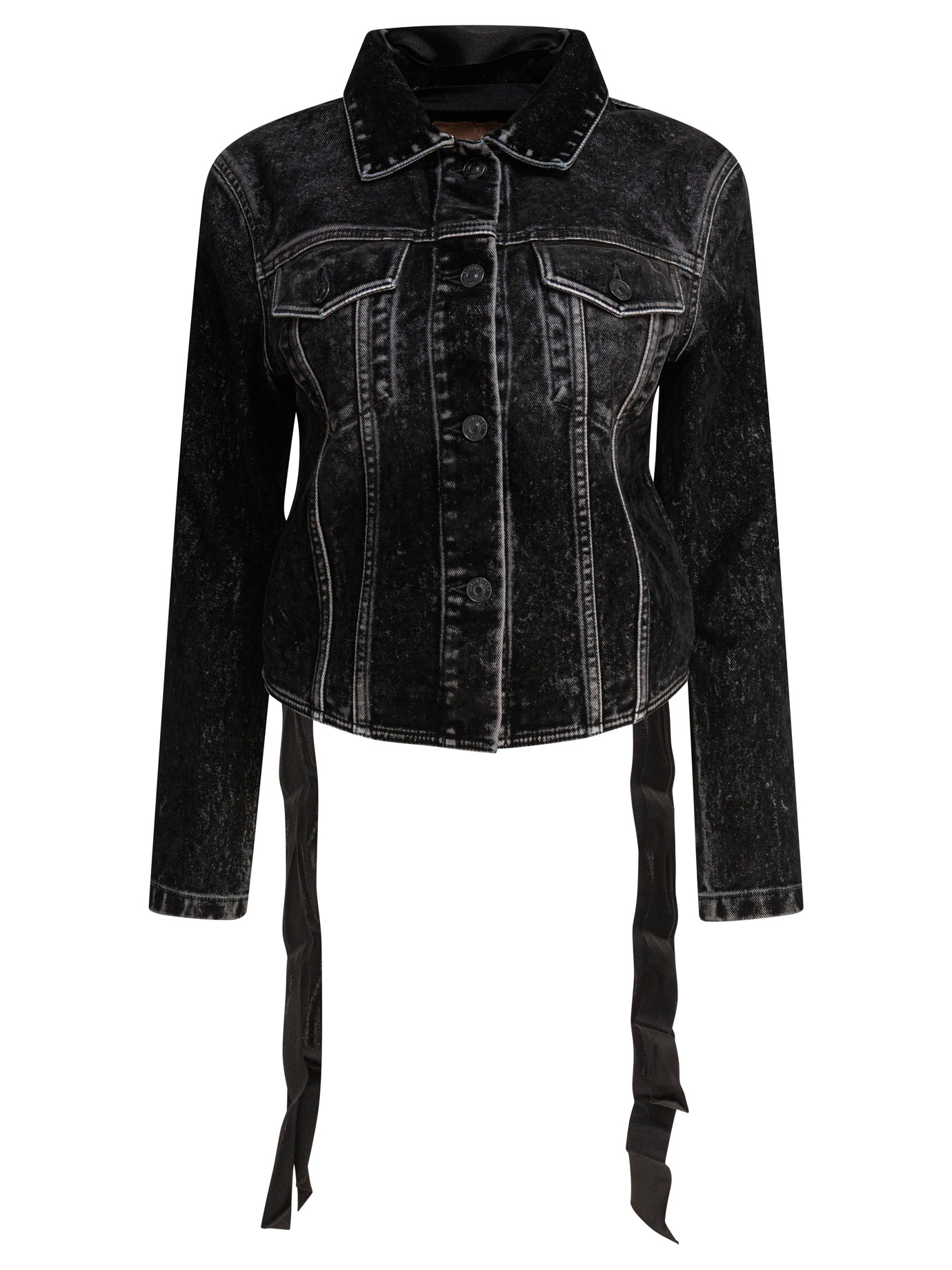 Denim jacket with laces