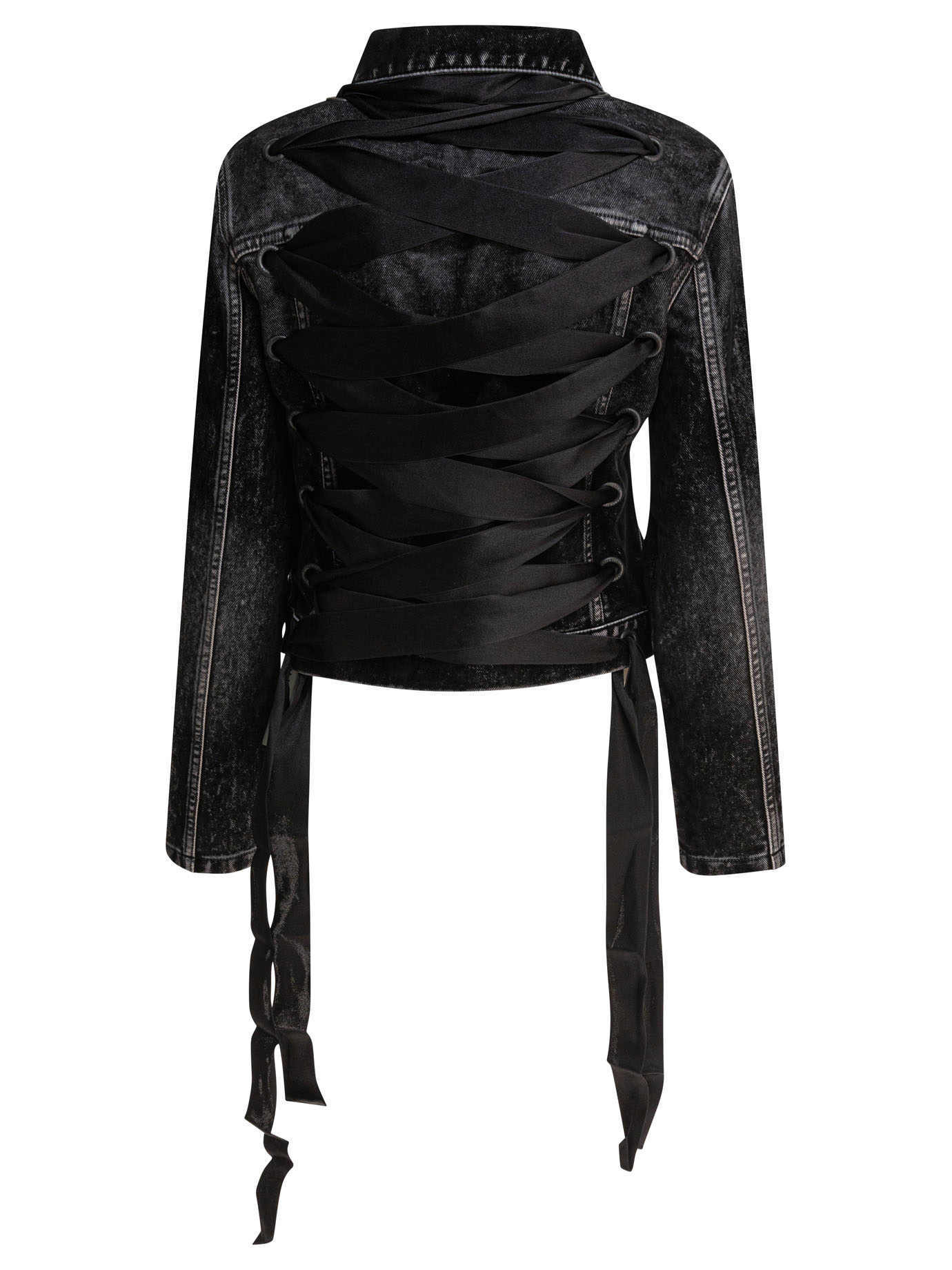 Denim jacket with laces - Image 2