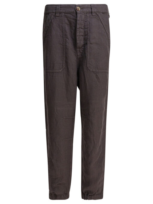 Relaxed fit pants in linen gabardine