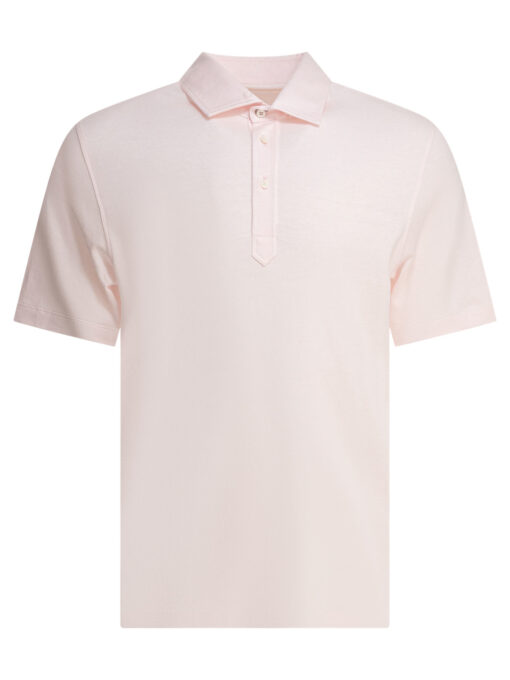 Cotton and linen pique polo shirt