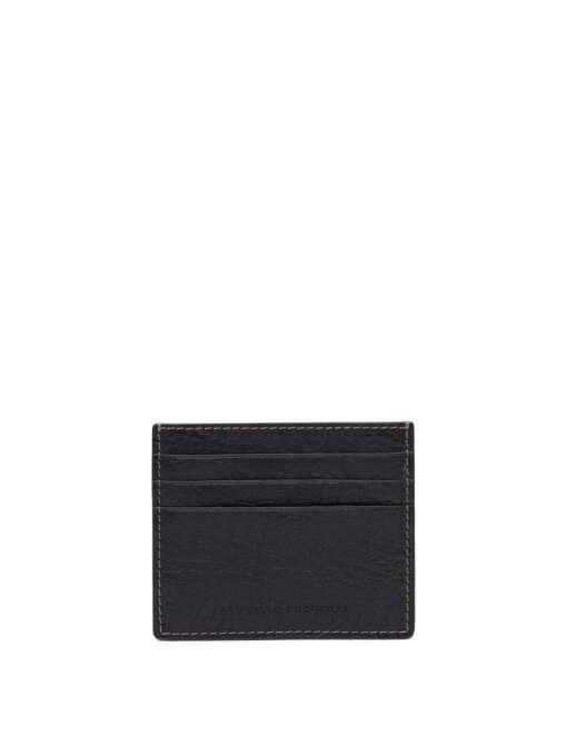 Calfskin leather card holder