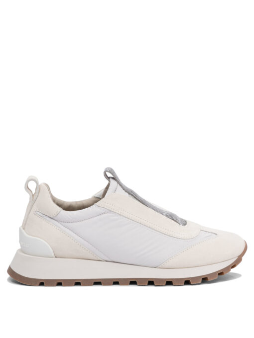 Suede and fabric "Runners" sneaker with Precious Detail