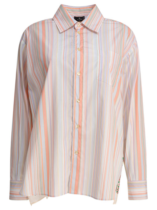 Striped shirt with print on the back