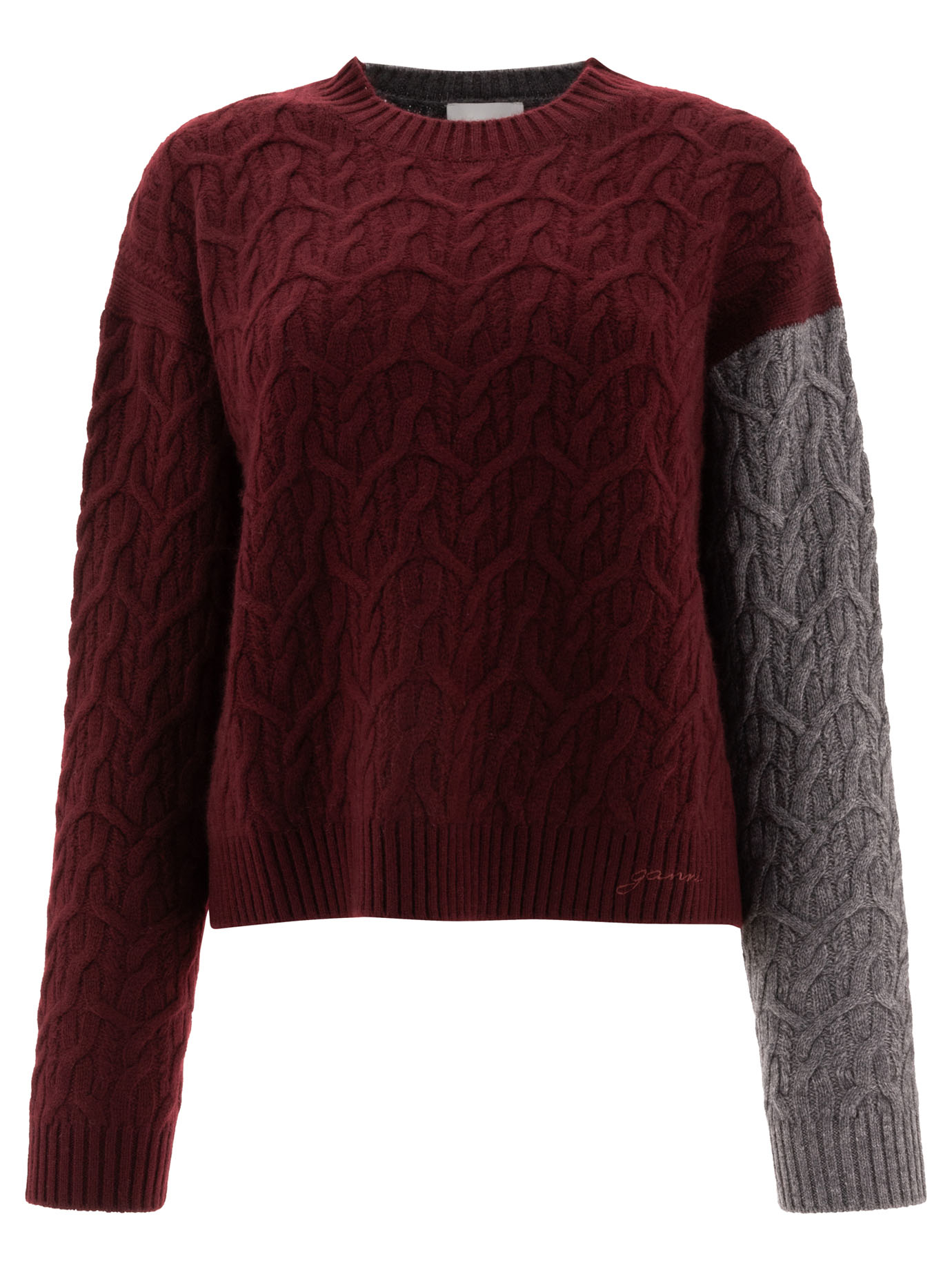 Bi-color crewneck sweater