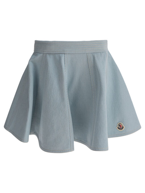 Denim flared miniskirt