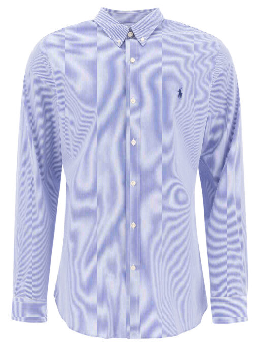 Striped stretch poplin shirt