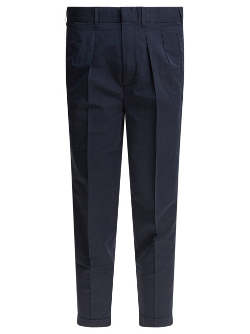 Poplin trousers with double darts