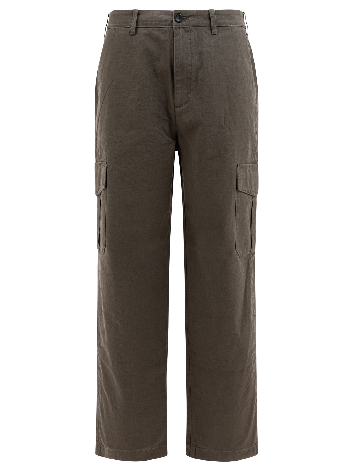 Cotton and linen cargo trousers