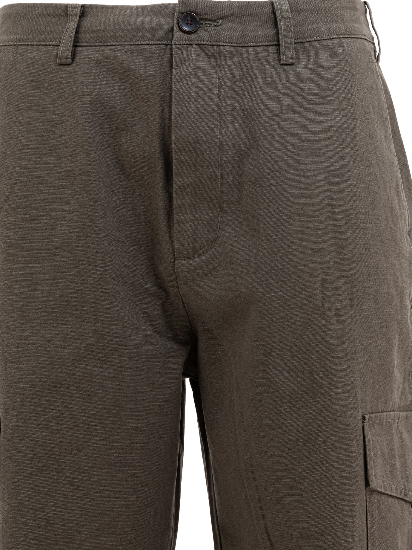 Cotton and linen cargo trousers - Image 3