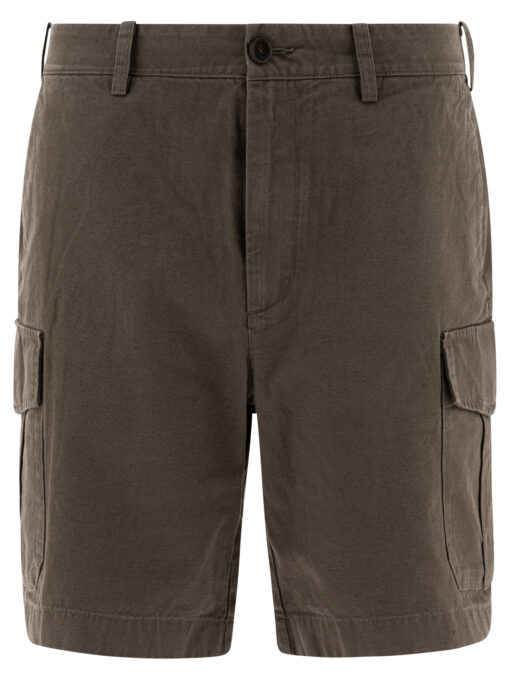 Cotton and linen cargo shorts