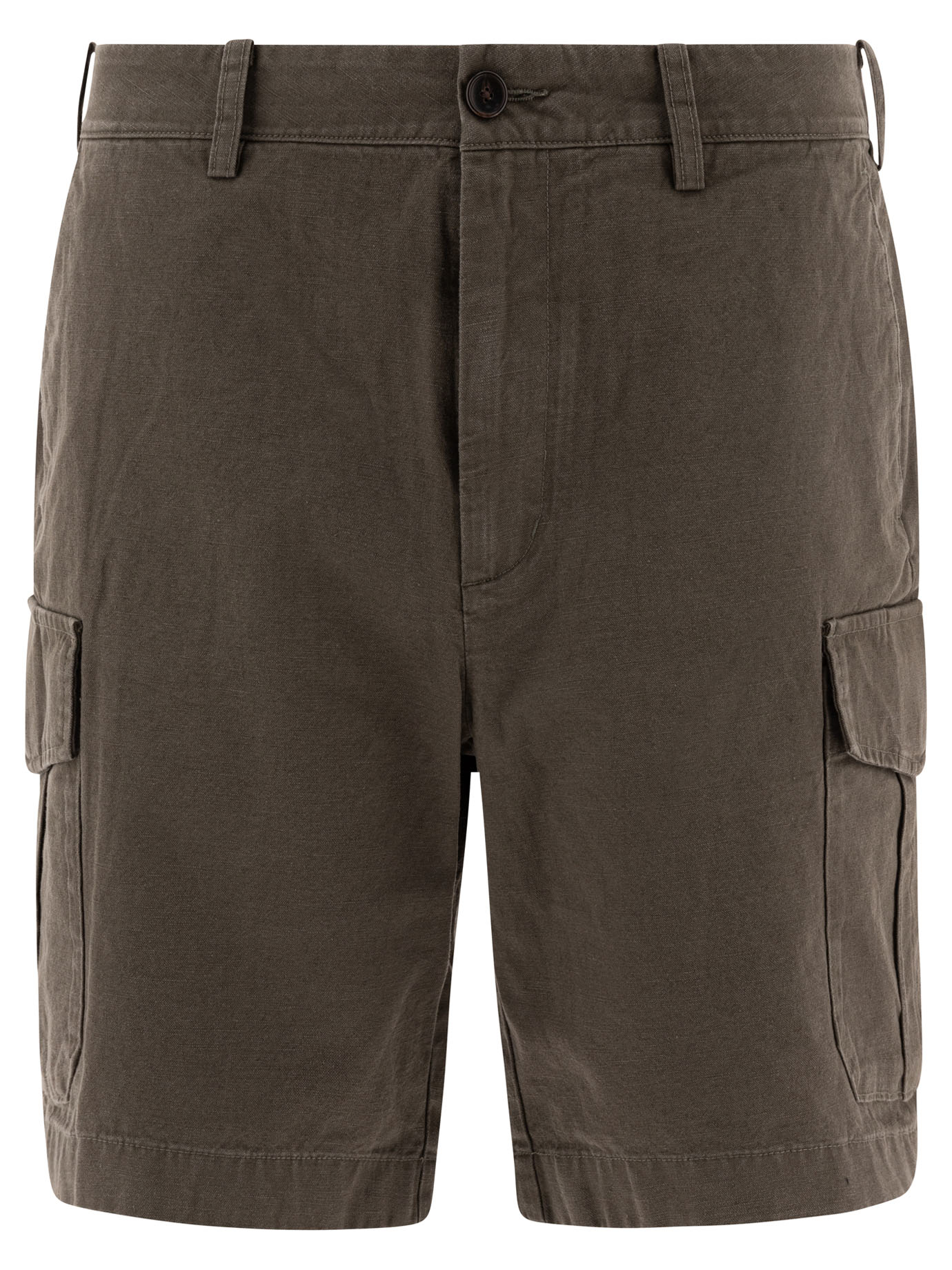 Cotton and linen cargo shorts