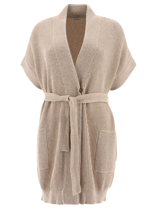 "Diamante" ribbed cardigan
