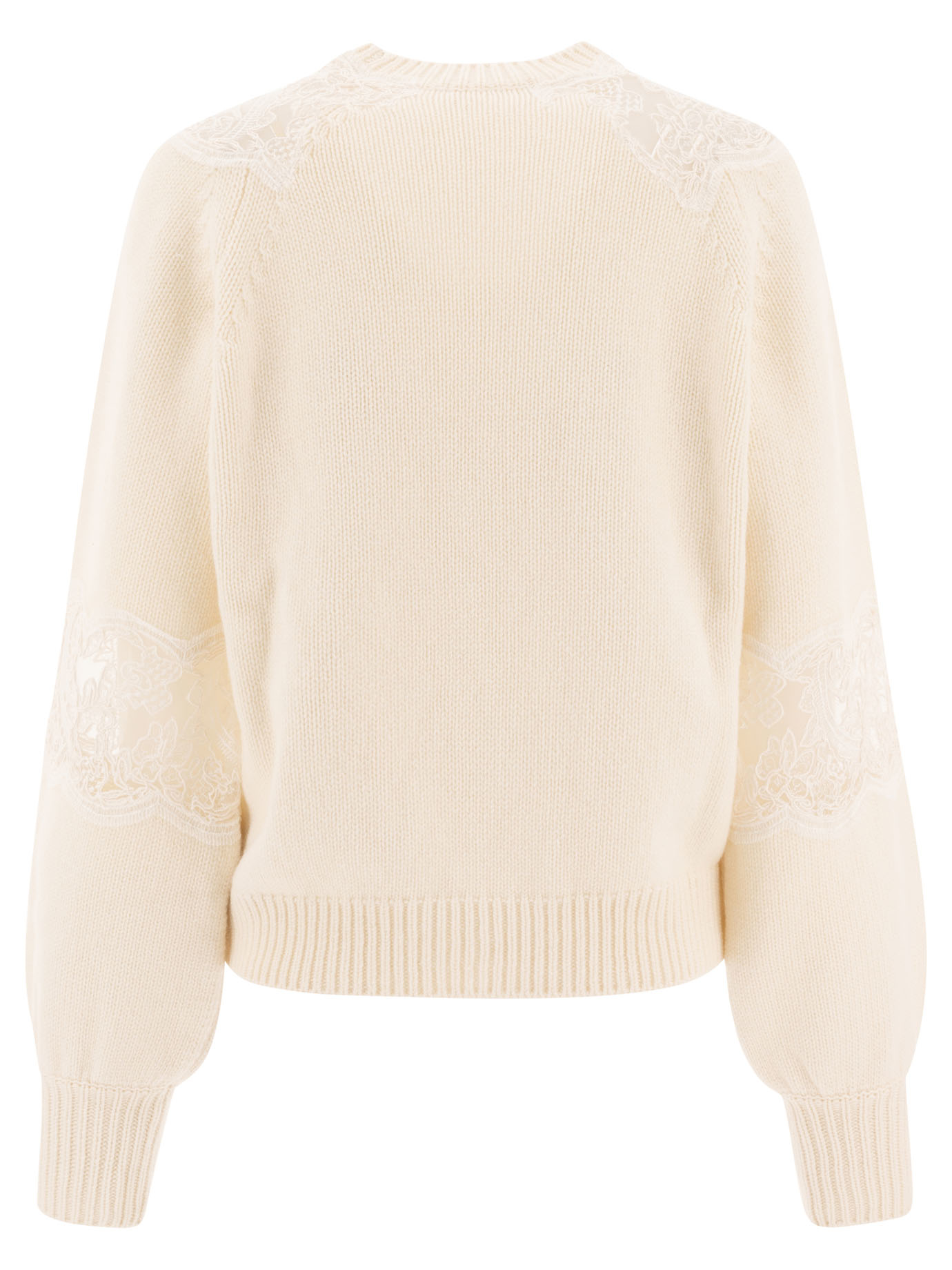 Sweater with lace inserts - Image 2