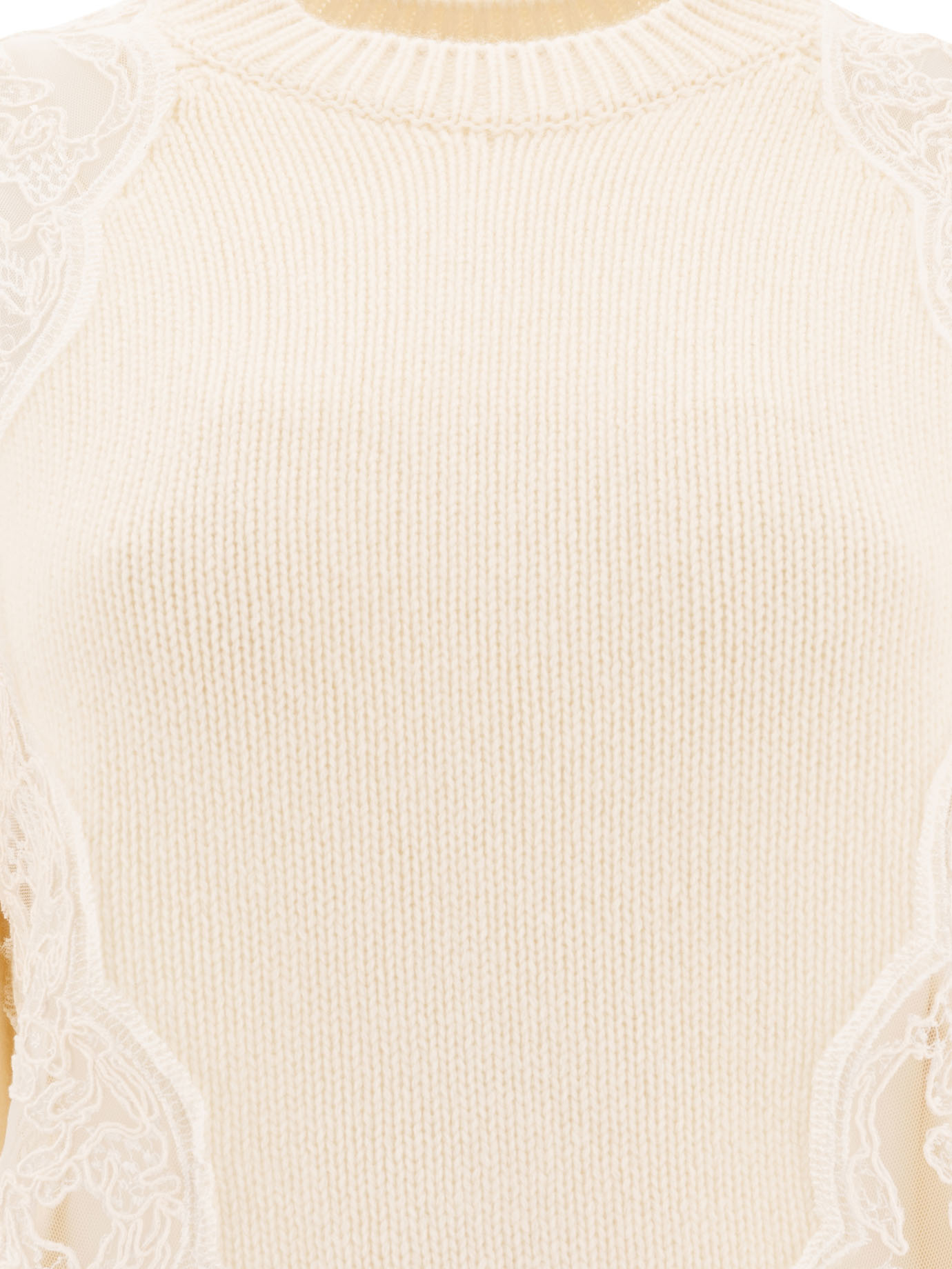 Sweater with lace inserts - Image 3