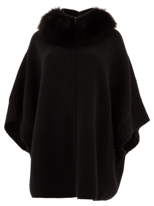 Wool and cashmere poncho