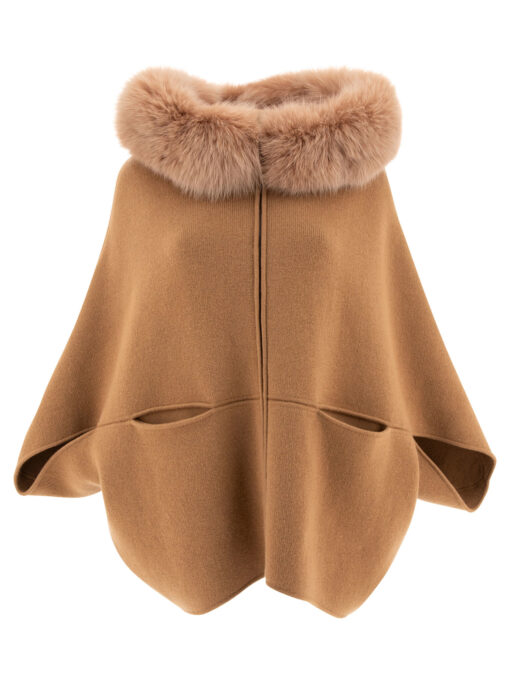 Wool and cashmere poncho