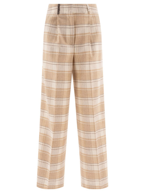 Check wool trousers