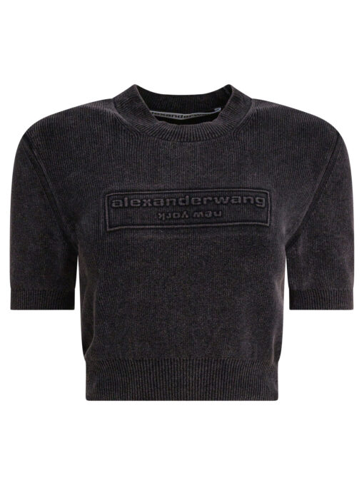 Cropped crew neck t-shirt